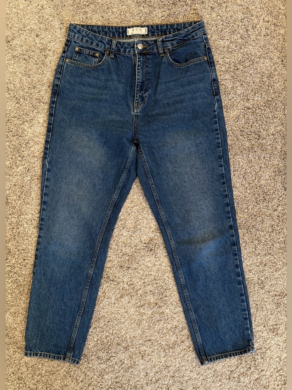 Free People We The Free Straight Leg Jeans Washed Indigo High Rise 100% Cotton